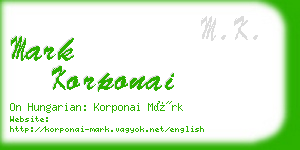 mark korponai business card
